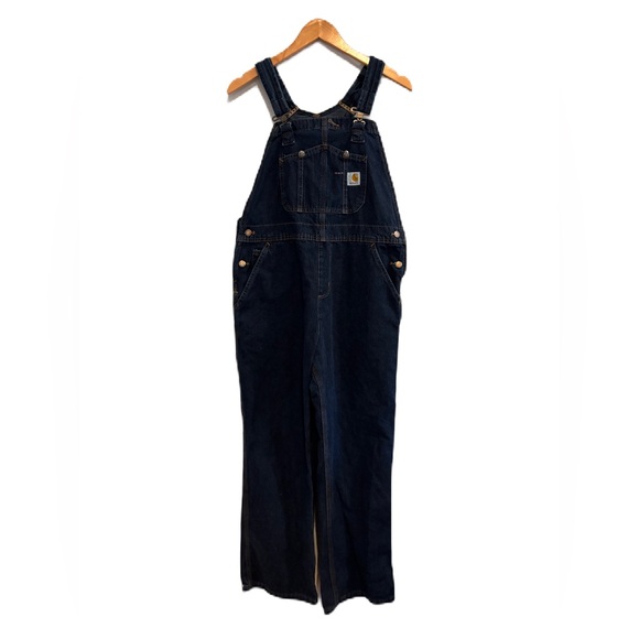 Carhartt Pants - Carhartt Women's Dark Wash Overalls WR007 Size 12x30